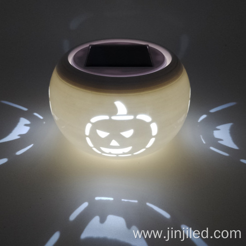 Pumpkin Ceramic Solar Lawn Lamp